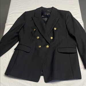Banana Republic Elegant Black Blazer with Gold Accents
